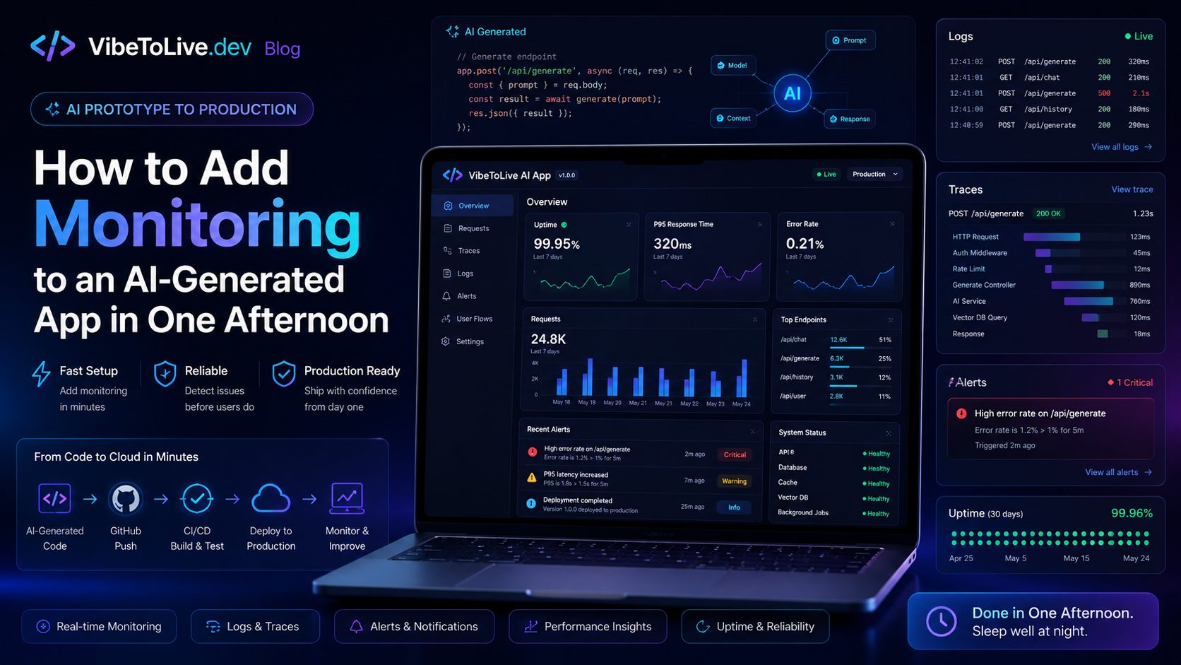 How to Add Monitoring to an AI-Generated App in One Afternoon