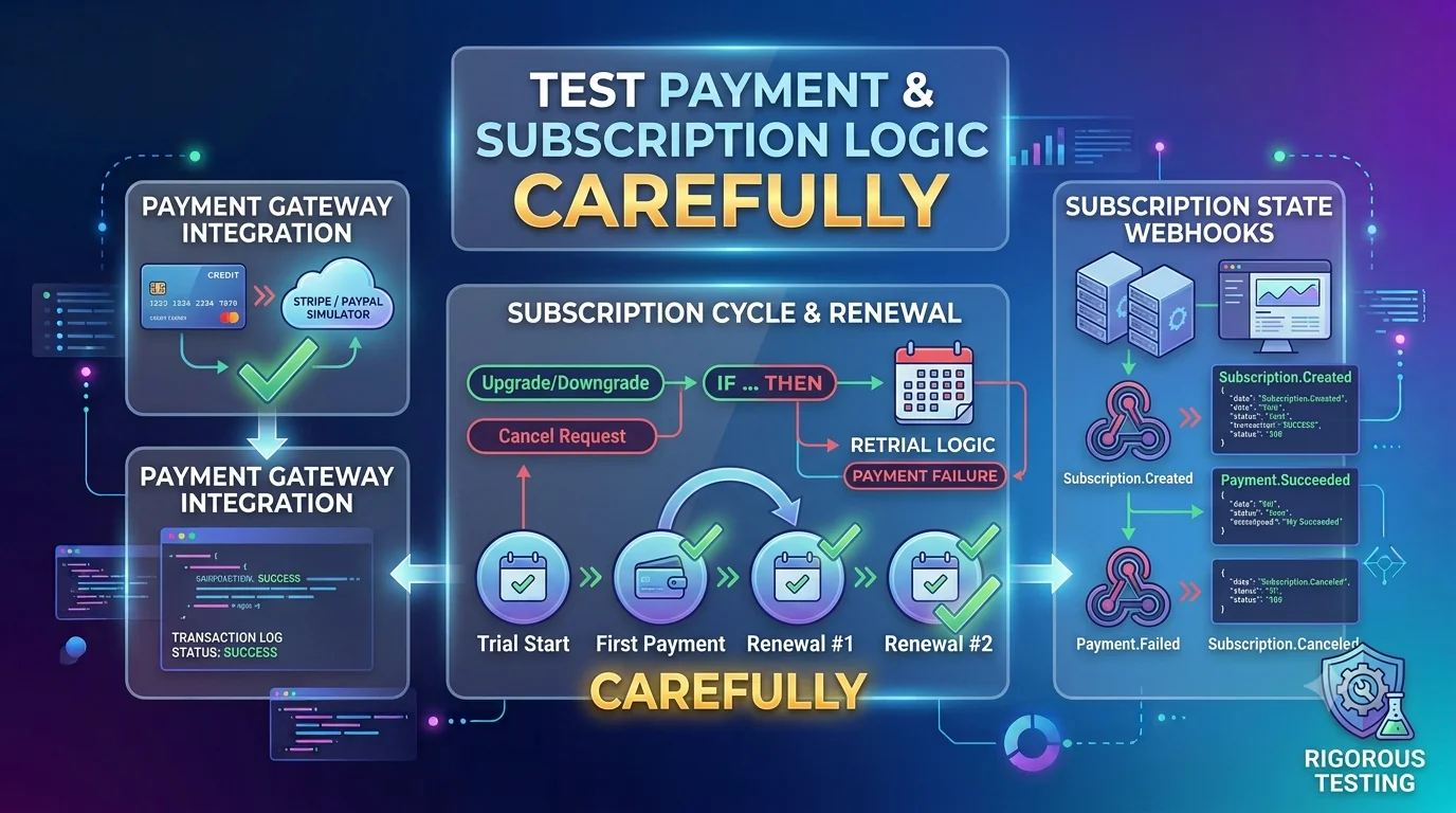 Checklist 4: Test Payment and Subscription Logic Carefully