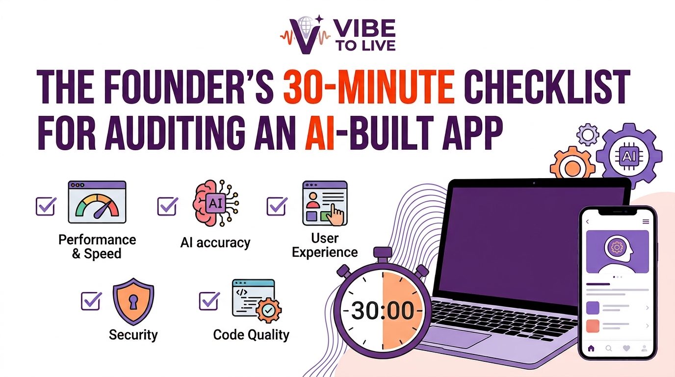 The Founder’s 30-Minute Checklist for Auditing an AI-Built App